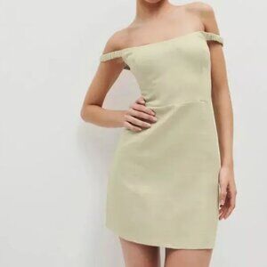 ✨ SALE Reformation Sawyer Linen Mini Dress Sz6 Dried Herbs Green